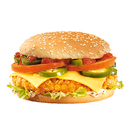 Hot crunchy cheese burger