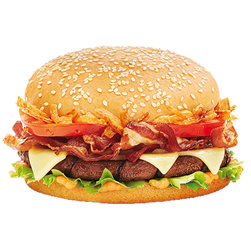 Roasted onions bacon burger