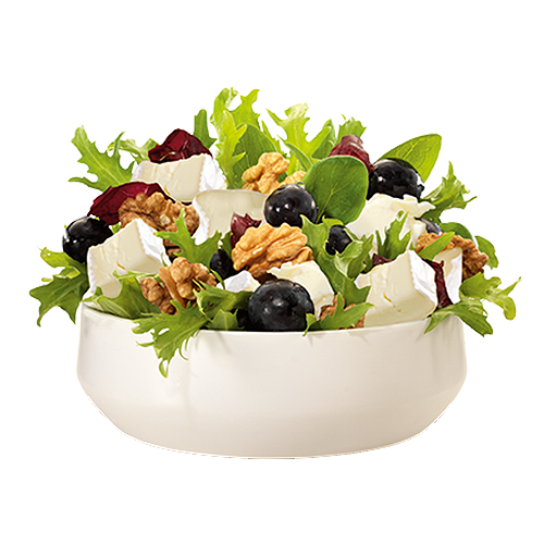 Walnut and camembert salad