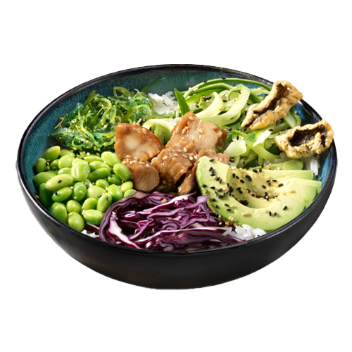 Poke bowl wakadori chicken