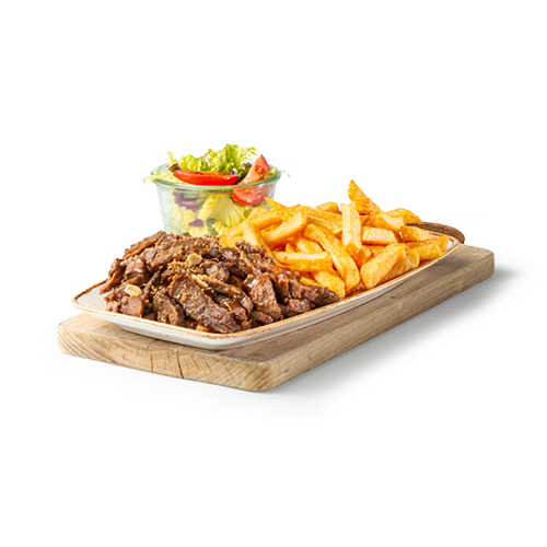 Friet runderreepjes teriyaki