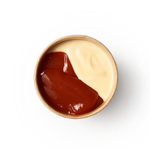 Frietsaus en ketchup grote portie
