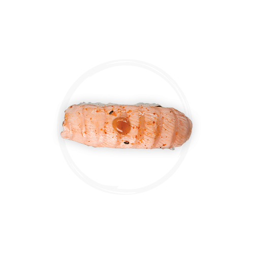 Flamed salmon nigiri
