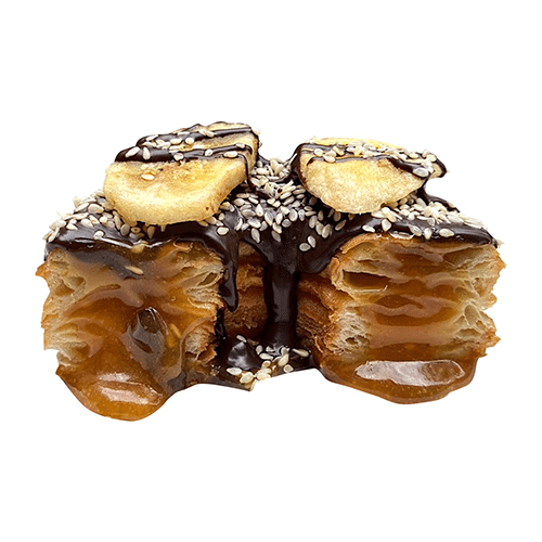 Sesame-Caramel Banana Cross (vegan)