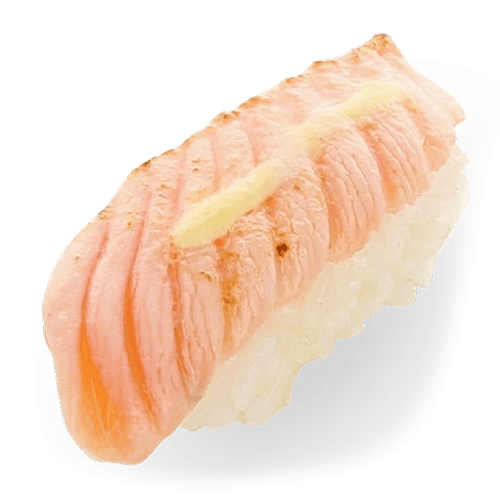 Flambe salmon nigiri