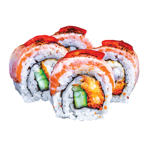Salmon flamed ebi
