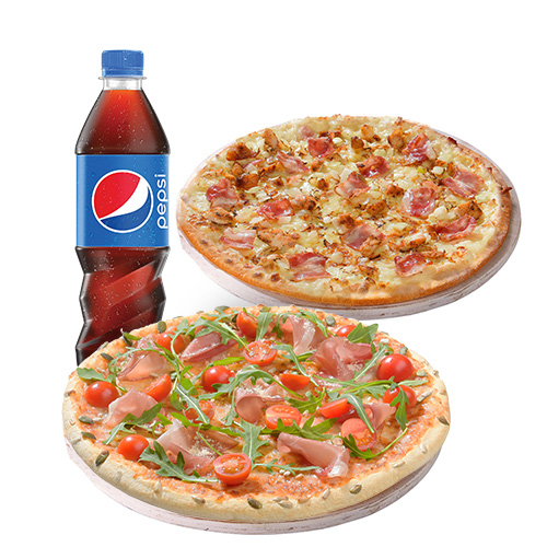 Super Duo Extra: 2 x Pizza średnia + Pepsi 0,85L