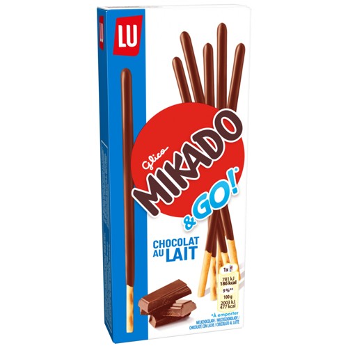 Lu mikado melkchocolade (doosje 75g) njam njam njam