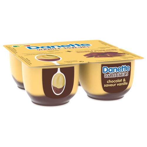 Danette Crème Dessert Double Saveurs Chocolat & Vanille 4x125g