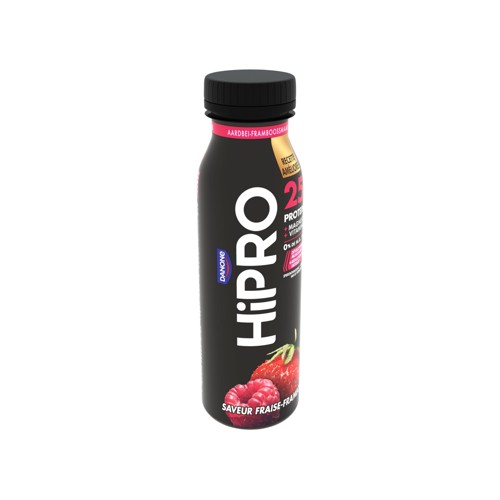 HiPRO Danone Yaourt à boire - 25g protéines - Saveur Fraise-Framboise 300g