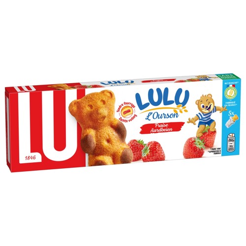 LU LuLu l''Ourson Cakes Biscuits Fraise 5 Sachets 150 g