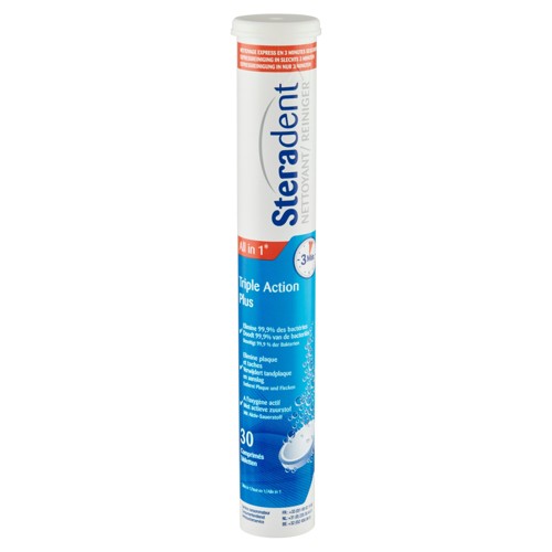 Steradent Nettoyant All in 1 Triple Action Plus 30 Comprimés