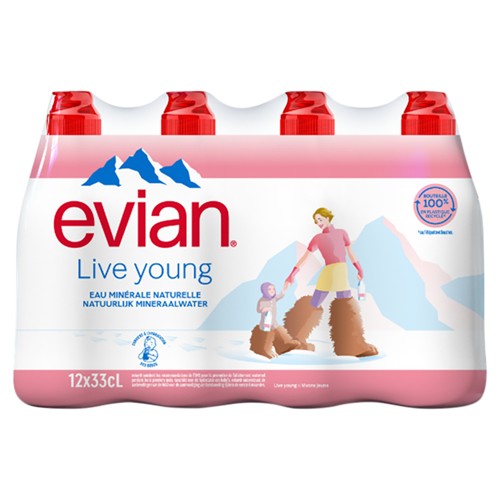 Evian Natural Mineral Water 12 x 33 cl