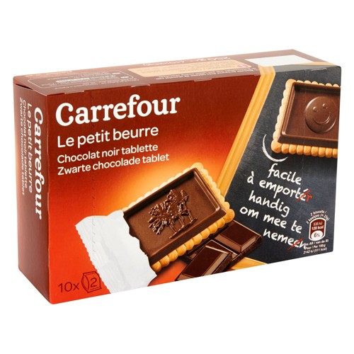 Carrefour Le Petit Beurre Chocolat Noir Tablette 10 x 25 g