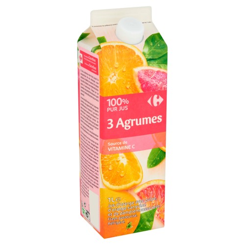 Carrefour 100% Pur Jus 3 Agrumes 1 L