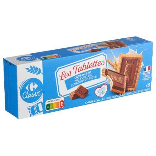 Carrefour Le Petit Beurre Tablette Chocolat Lait Cur Lait x9 140 g