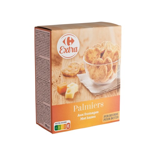 Carrefour Extra Palmiers aux Fromages Pur Beurre 100 g