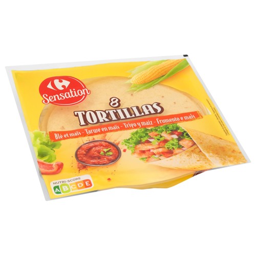 Carrefour Sensation Tortillas Blé et Maïs 8 Pièces 320 g