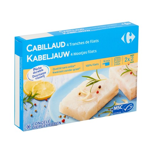 Carrefour Cabillaud 4 Tranches de Filets 4 x 100 g