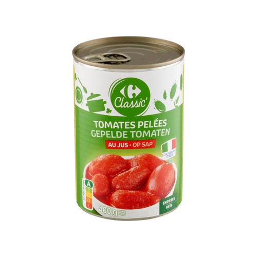 Carrefour Classic'' Tomates Pelées au Jus 400 g