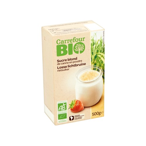 Carrefour Bio Sucre Blond de Canne en Poudre 500 g