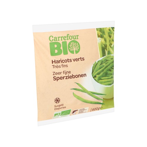 Carrefour Bio Haricots Verts Très Fins 600 g
