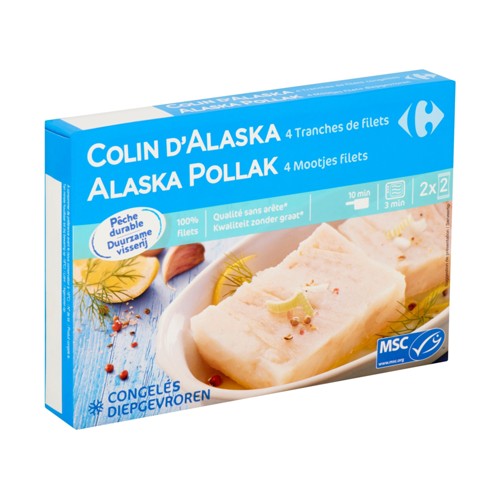 Carrefour Colin d''Alaska 4 Tranches de Filets 4 x 100 g