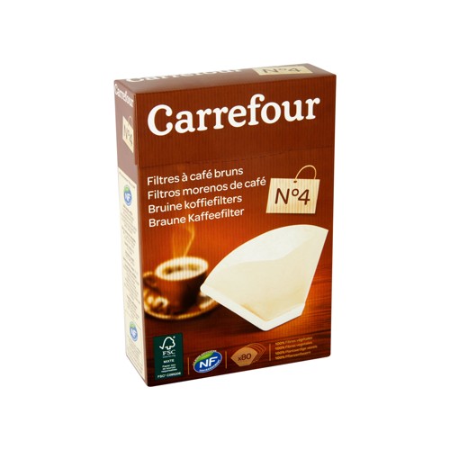 Carrefour Filtres à Café Bruns N°4 80 Pièces