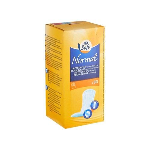 Carrefour Soft Normal Protège-Slip Sous Pochette 30 Pièces