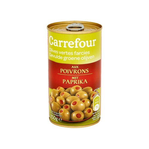 Carrefour Olives Vertes Farcies aux Poivrons 150 g