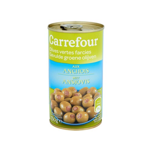 Carrefour Olives Vertes Farcies aux Anchois 150 g