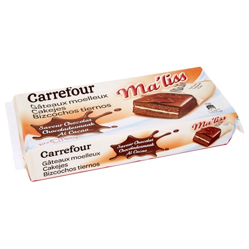 Carrefour Ma''liss Gâteaux Moelleux Saveur Chocolat 10 x 42 g