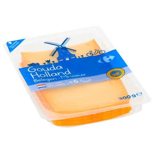 Carrefour Gouda Holland Mi-Vieux tranches 300 g