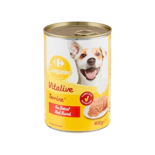 Carrefour Companino Vitalive Pour Chiens Terrine au Buf 400 g