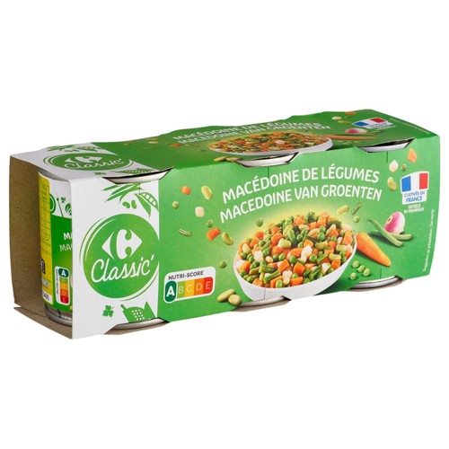 Carrefour Classic'' Macédoine de Légumes 3 x 200 g