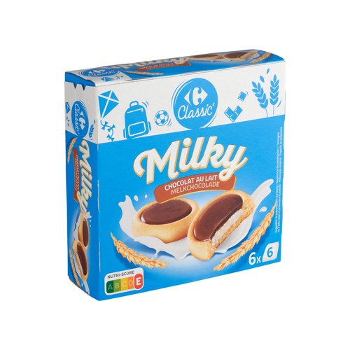 Carrefour Classic'' Milky Chocolat au Lait 6 x 6 Pièces 225 g