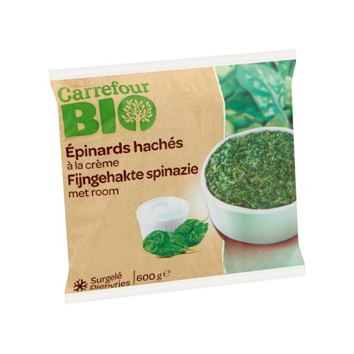 Carrefour Bio Épinards Hachés à la Crème 600 g