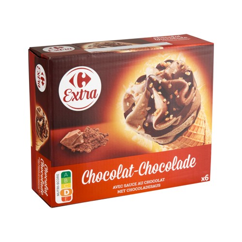 Carrefour Extra Cônes Chocolat 6 pc