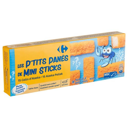 Carrefour Les P''tits Panés Colin d''Alaska 15 x 30 g