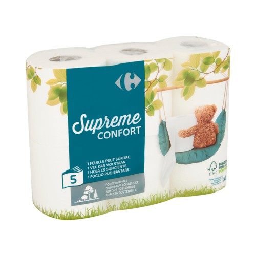 Carrefour Supreme Confort 5-Épaisseurs 6 Rouleaux
