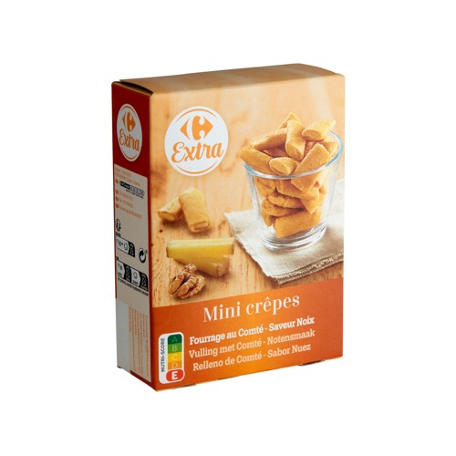 Carrefour Extra Mini Crêpes Fourrage au Comté-Saveur Noix 65 g