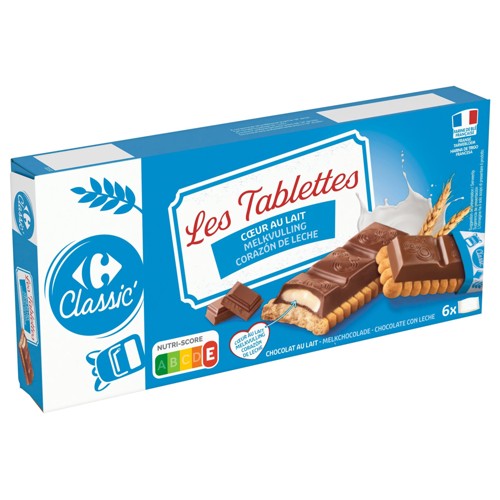 Carrefour Classic'' Les Tablettes Cur au Lait Chocolat au Lait x6 125g