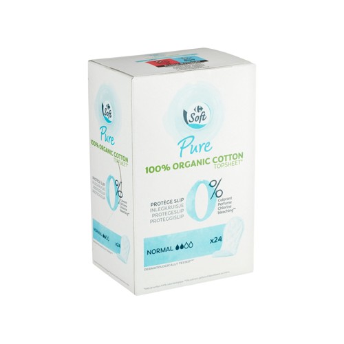 Carrefour Soft Pure Protège Slip Normal 24 Pièces