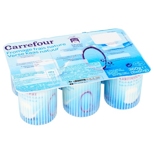 Carrefour Fromage Frais Nature 0% Mat. Gr. 6 x 60 g