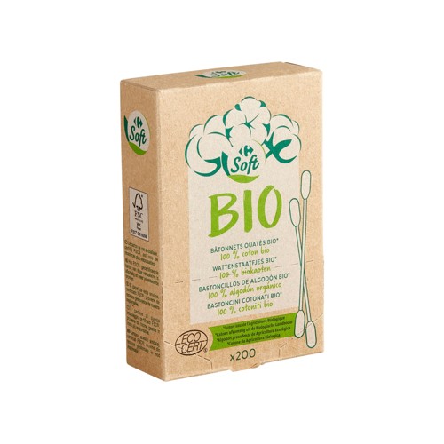 Carrefour Soft Bio Bâtonnets Ouatés 200 Pièces