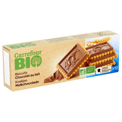 Carrefour Bio Biscuits Chocolat au Lait 12 Pièces 150 g
