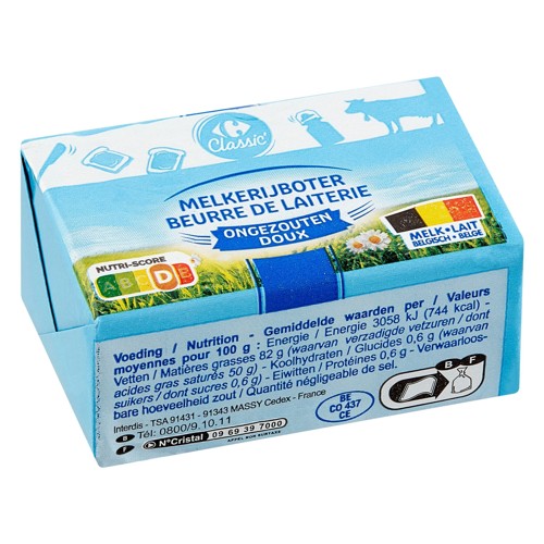 Carrefour Classic'' Beurre de Laiterie Doux 125 g