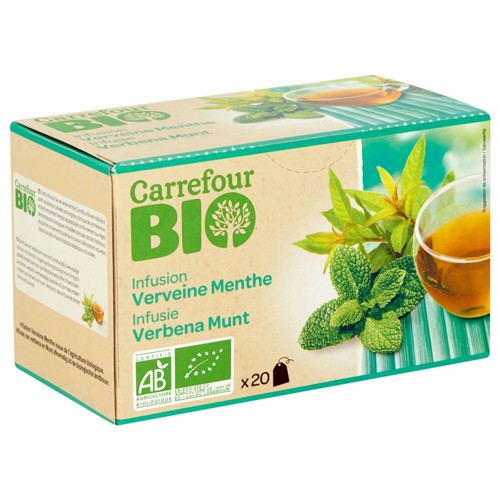Carrefour Bio Infusion Verveine Menthe 20 Pièces 30 g