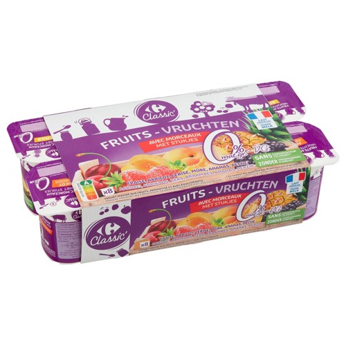 Carrefour Classic'' Fruits avec Morceaux 8 Pièces 125 g