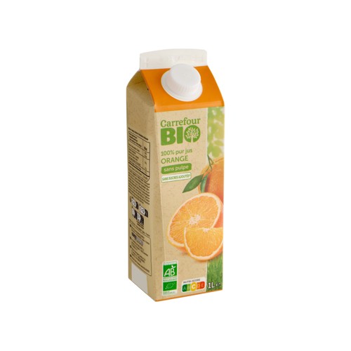 Carrefour Bio 100% Pur Jus Orange 1 L